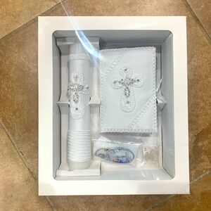 First Communion Candle and Bible for Boy